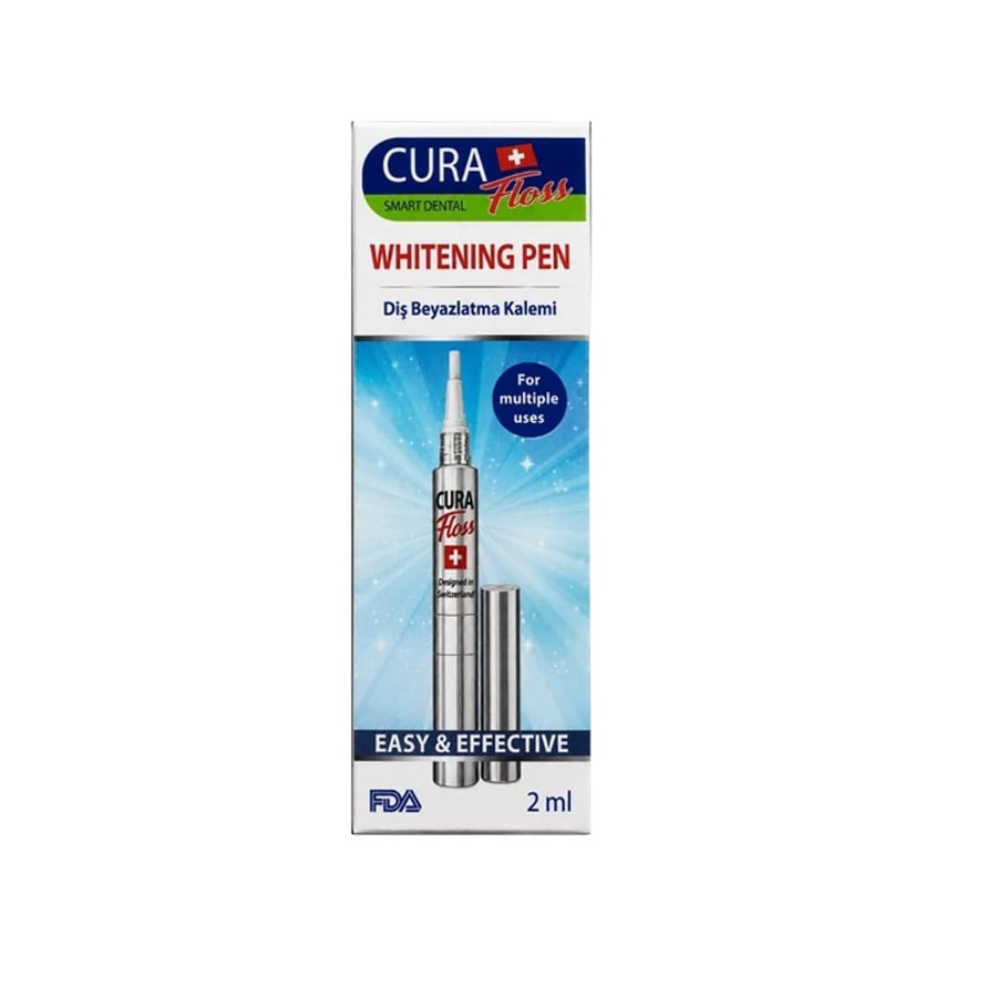 Curafloss Teeth Whitening Pen with Stain-Removing Formula, 2 ml