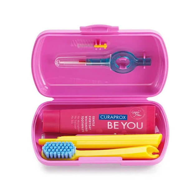 Curaprox Kids Travel Set Pink Oral Care Kit