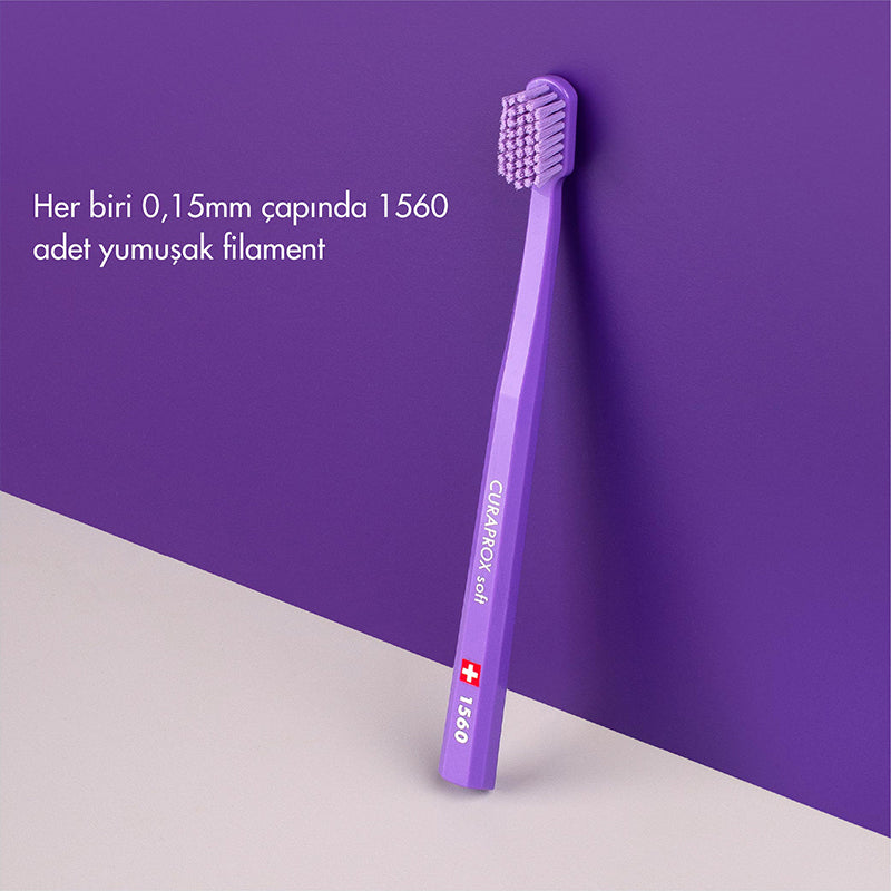 Curaprox CS 1560 Soft Toothbrush Gentle Plaque Removal 1 Count