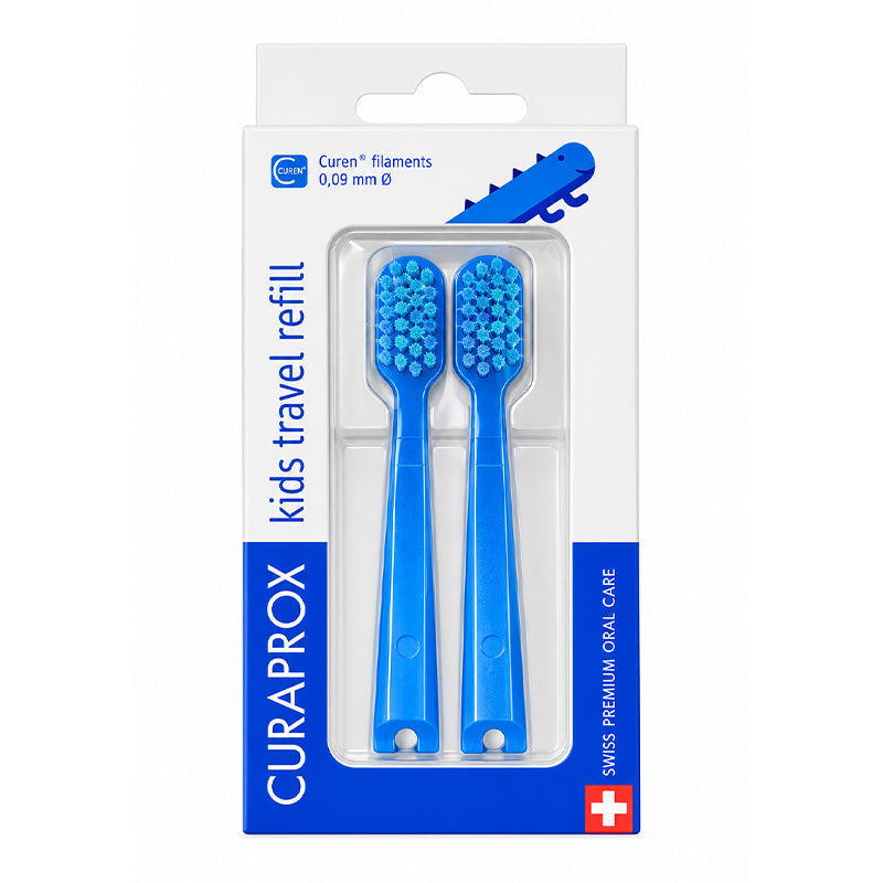 Curaprox Kids Travel Refill Ultra Soft Toothbrush Heads Blue 2pc