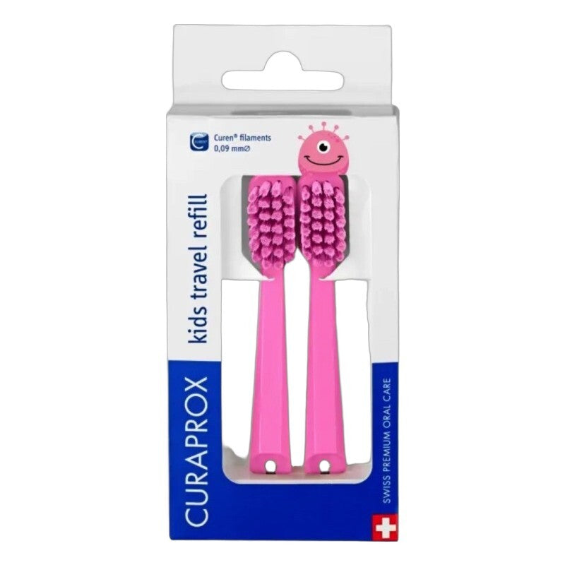 Curaprox Kids Travel Refill Ultra Soft Toothbrush Pink 2-Pack