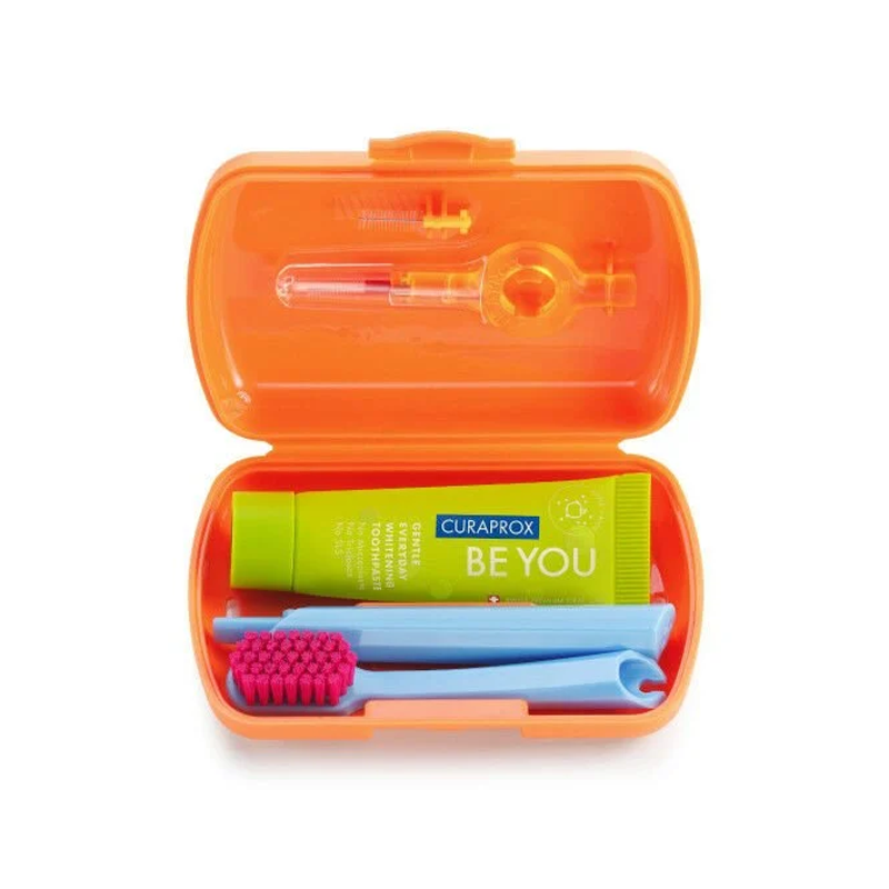 Curaprox Travel Kit Compact Oral Care Set Orange