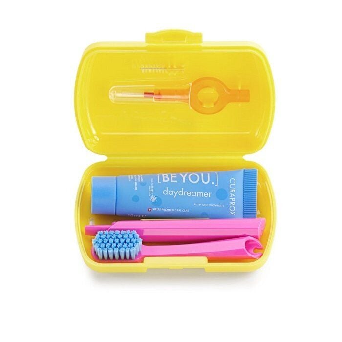 Curaprox Travel Set Compact Oral Care Kit Yellow