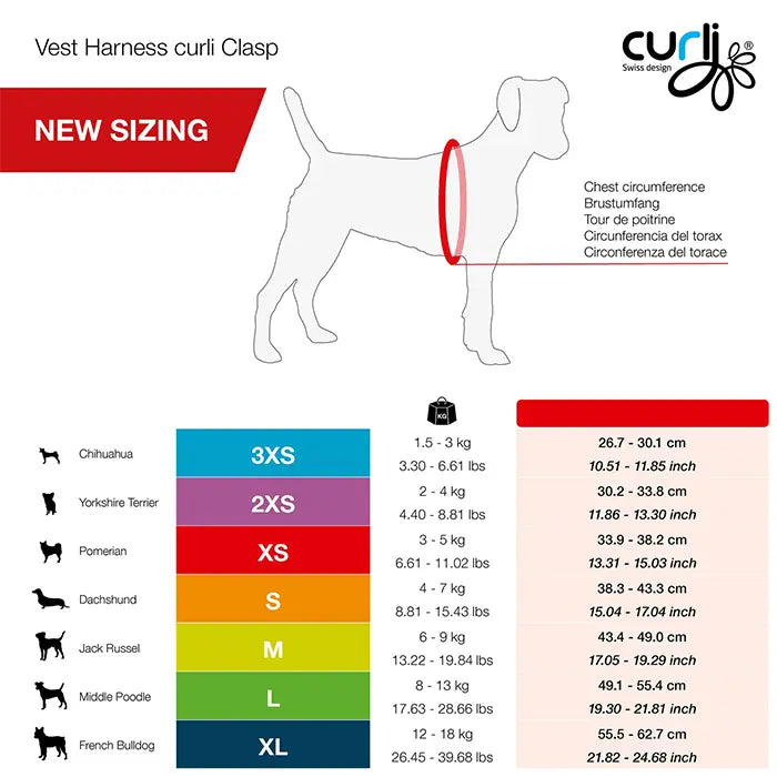 Curli Vest Harness Clasp Air-Mesh Dog Harness Blue Large