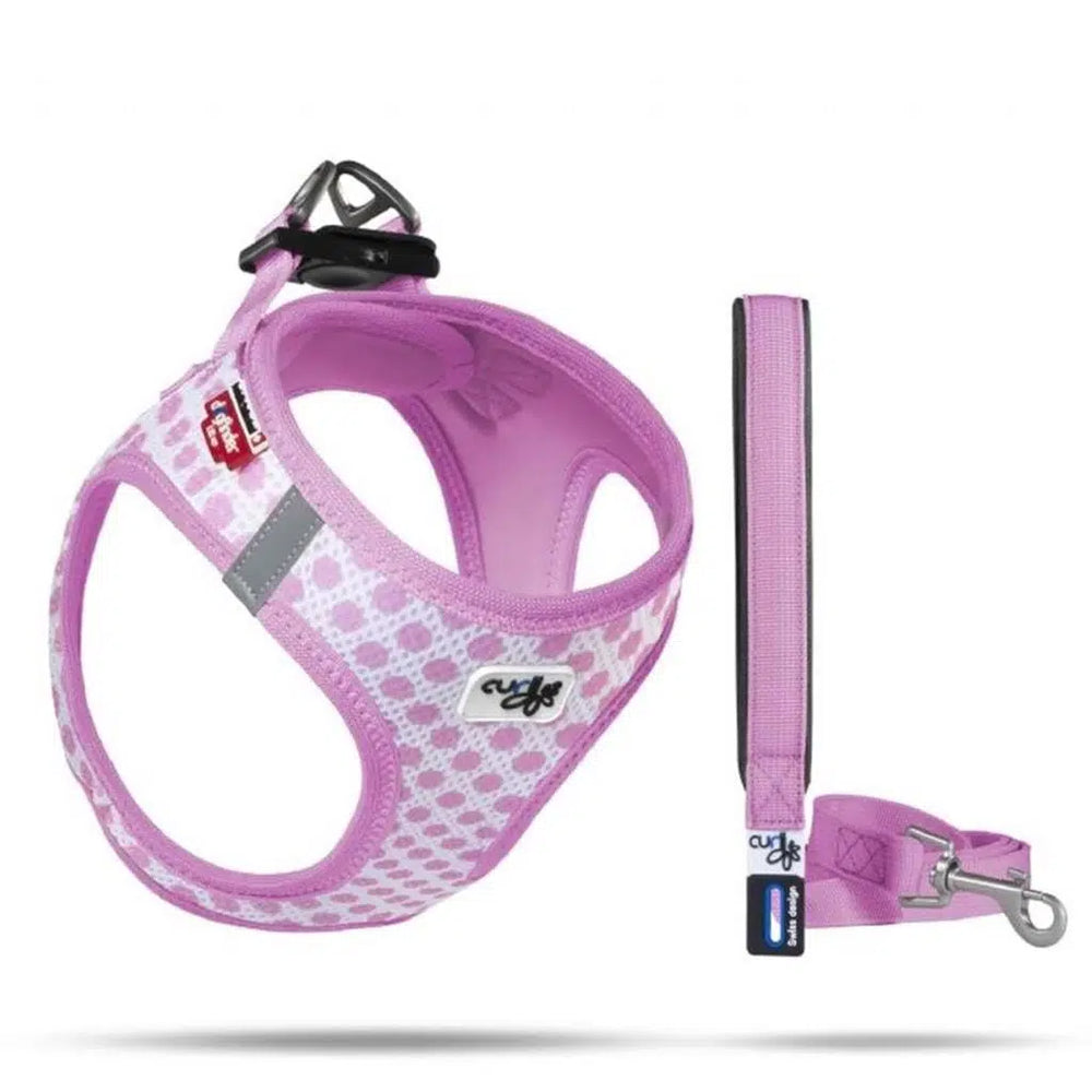 Curli Vest Air-Mesh Dog Harness Polka Dot Pink 3XS