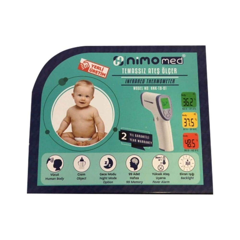 Nimomed Non-Contact Infrared Thermometer - Hygienic, Quick, and Accurate Temperature Measurement Nimomed Non-Contact Thermometer - Accurate & Hygienic Non-contact thermometer, Infrared thermometer, Digital thermometer, Temassız ateş ölçer, Nimomed thermometer, Health monitoring, Hygienic temperature measurement, Quick temperature measurement, Accurate temperature measurement, Family health, Child health, Healthcare professionals, Caregivers, Night mode thermometer, High fever alert, Memory recall thermomete
