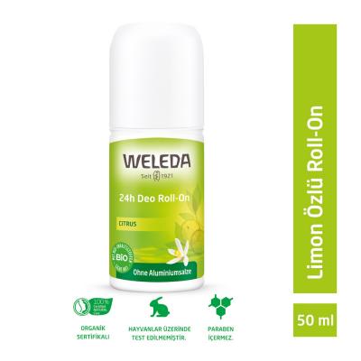 Weleda Natural Roll-On Deodorant - Aluminum-Free, Lemon Scented, 24-Hour Protection - Deodorant