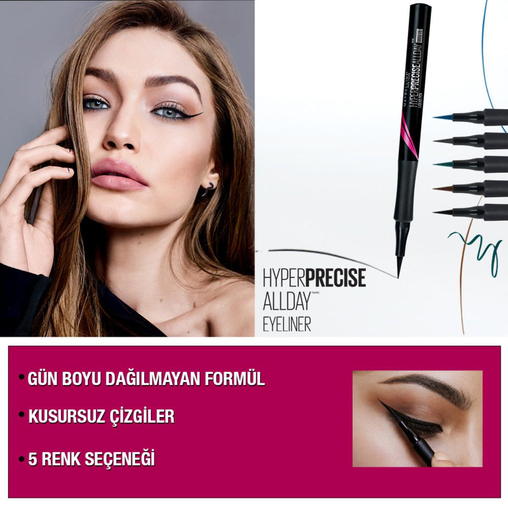 Maybelline New York Hyper Precise All Day Eyeliner - Long-Lasting, Precise Application, 24hr Matte Black Finish - view 2