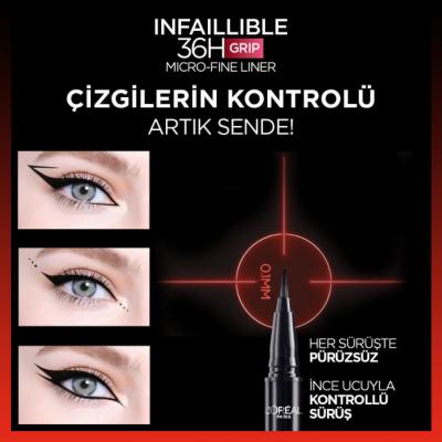 Loreal Paris Infaillible 36H Grip Micro Fine Eyeliner - 04 Dew Berry, Long Lasting & Waterproof Eyeliner with 0.1 mm Fine Tip Loreal Paris 36H Eyeliner - Long Lasting & Waterproof Loreal Paris Eyeliner, Waterproof Eyeliner, Long Lasting Eyeliner, Fine Tip Eyeliner, 36H Eyeliner, Infaillible 36H Grip Micro Fine Eyeliner, Cosmetics, Makeup, Eye Makeup, Durable Makeup, Precise Eyeliner, Water-Resistant Cosmetics, Beauty Products, Eye Liner, Liquid Eyeliner, High Precision Eyeliner