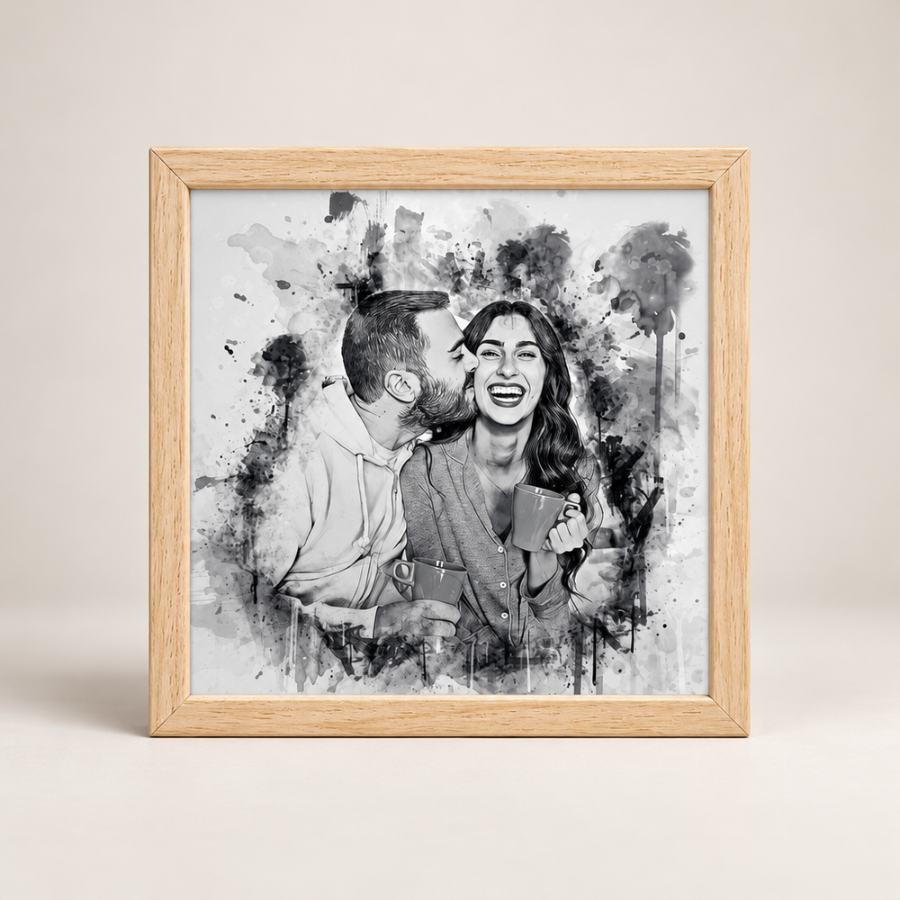 Pencil Sketch Minimalist Wooden Wall Plaque