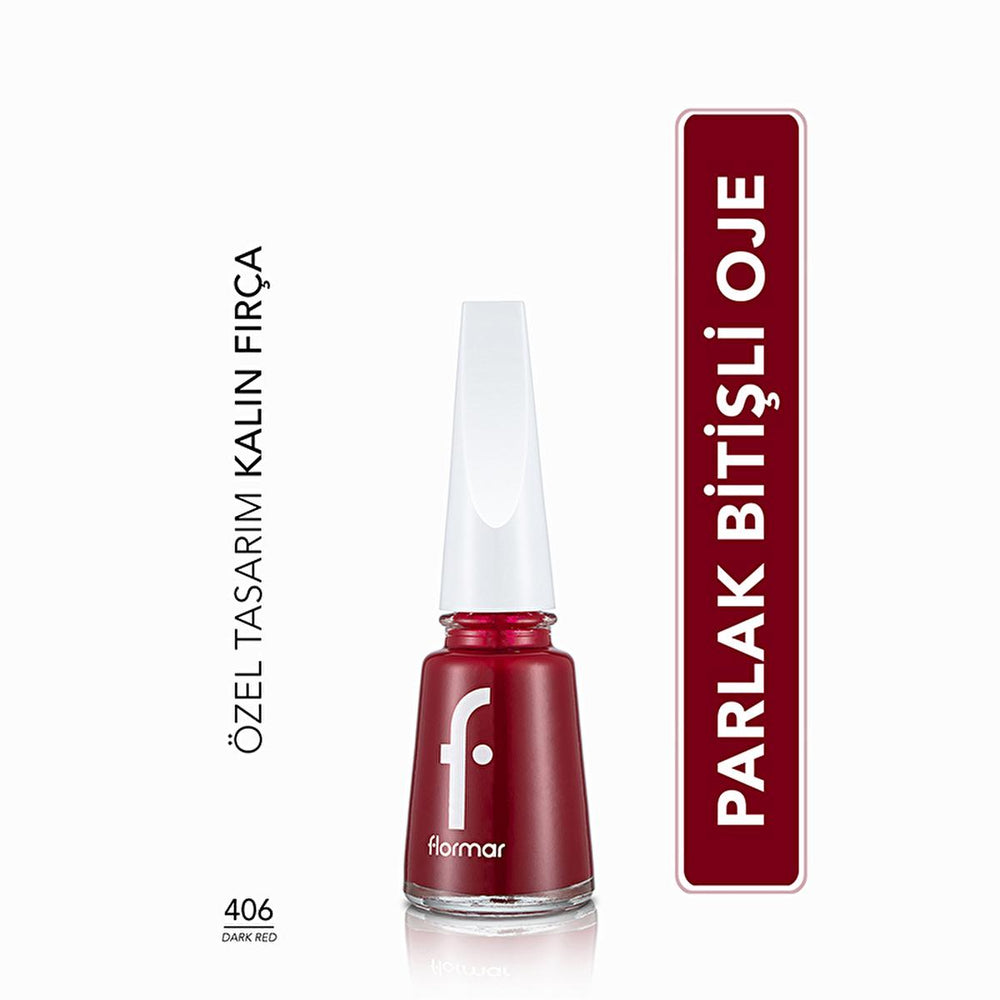 Flormar Nail Enamel Dark Red - Intense Pigment for Beautiful Nails | 0.4 fl oz - view 3