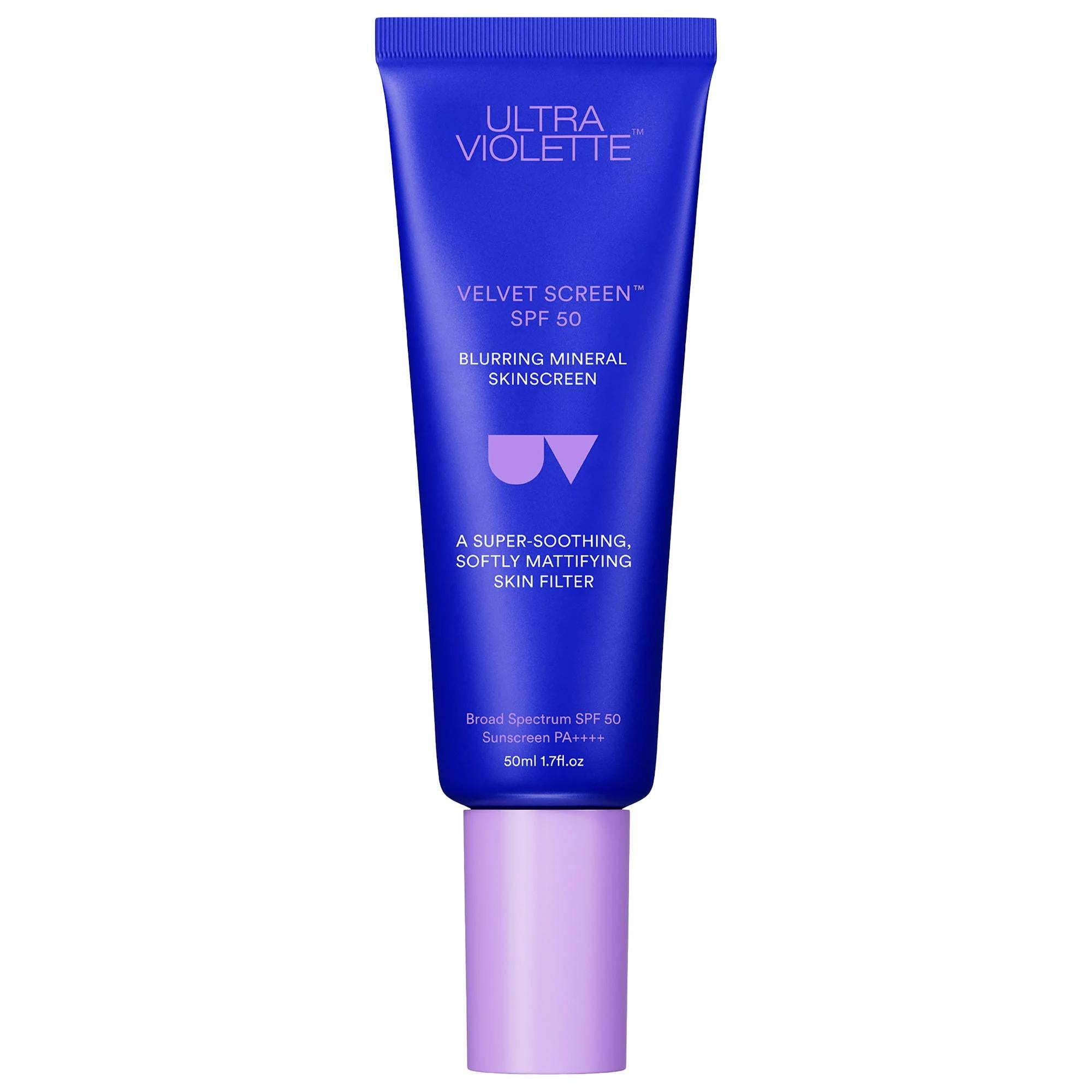 ULTRA VIOLETTE Velvet Screen SPF 50 Mattifying Mineral Fragrance Free Facial Sunscreen for Sensitive Skin - Non-comedogenic, Broad-Spectrum Protection ULTRA VIOLETTE Velvet Screen SPF 50 - Mineral Facial Sunscreen Mineral Facial Sunscreen, Fragrance Free Sunscreen, SPF 50 Sunscreen, Non-comedogenic Sunscreen, Mattifying Sunscreen for Oily Skin, Sensitive Skin Care, Broad-Spectrum Sun Protection, Zinc Oxide Sunscreen, Anti-Aging Skincare, Skincare for Acne-Prone Skin, Daily Wear Sunscreen, Makeup Primer Suns