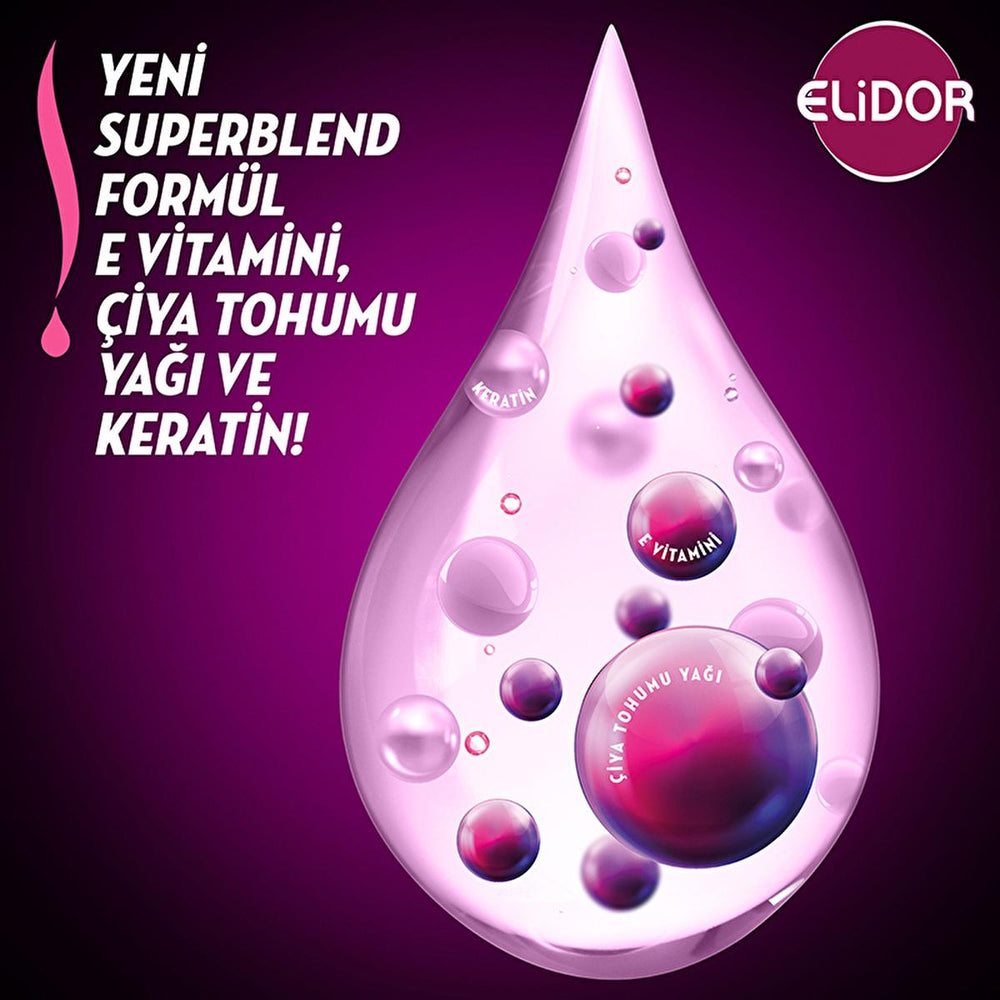 Elidor Hair Serum for Dark Hair - Nourishing Leave-in Conditioner with Chia Seed Oil, Vitamin E & Keratin for Shine - view 4