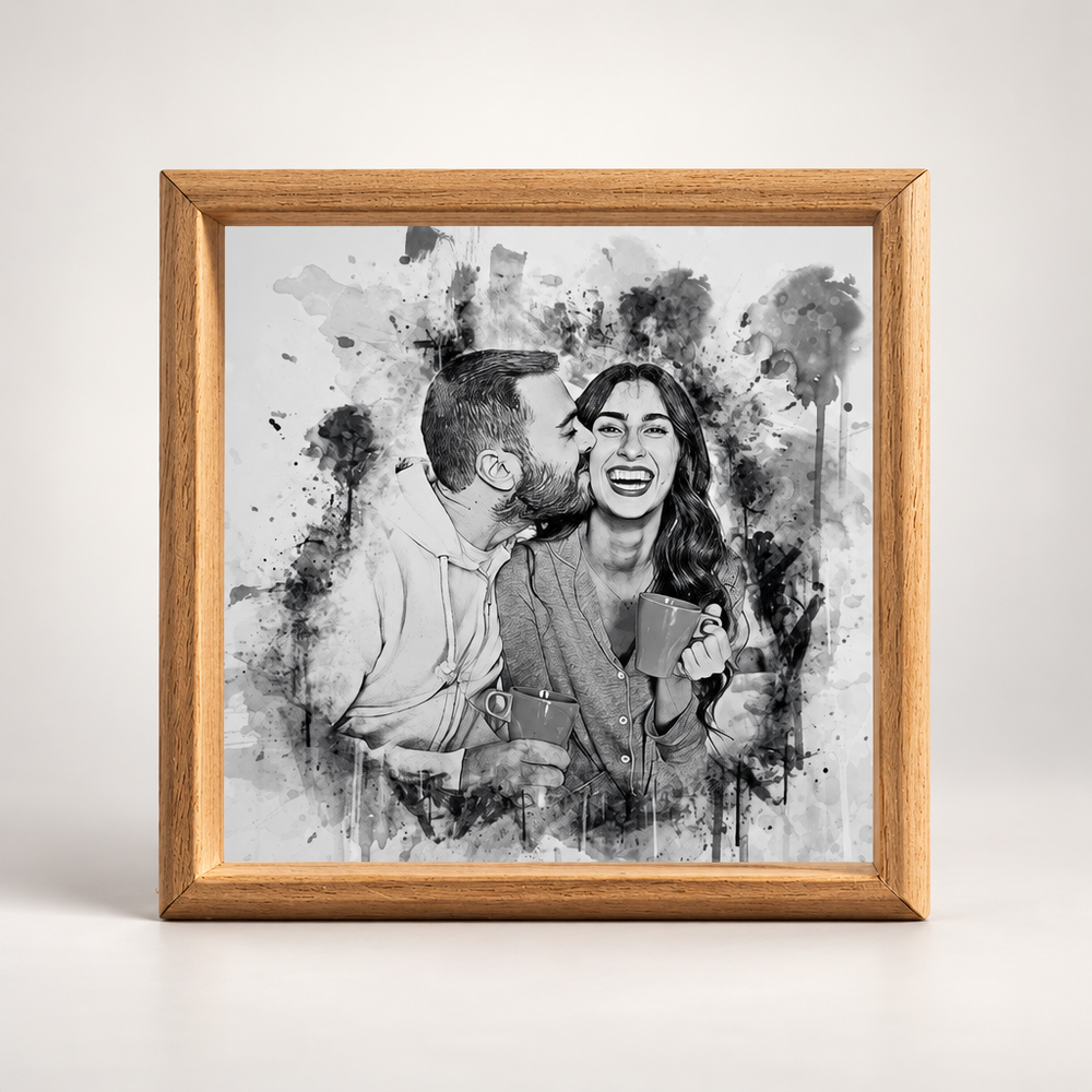 Pencil Sketch Minimalist Wooden Wall Plaque