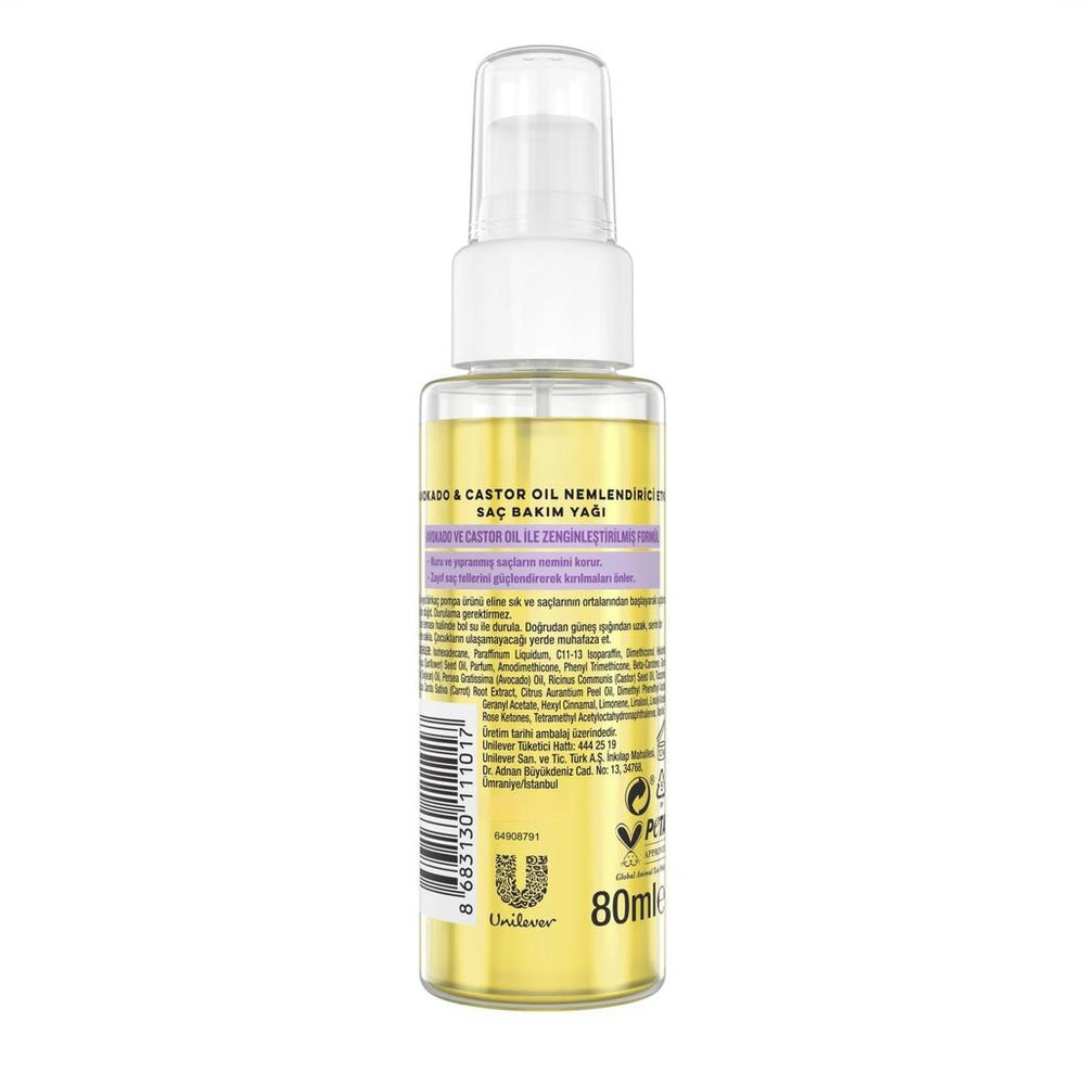 Elidor Avocado & Castor Oil Hydrating Hair Oil 80 ml