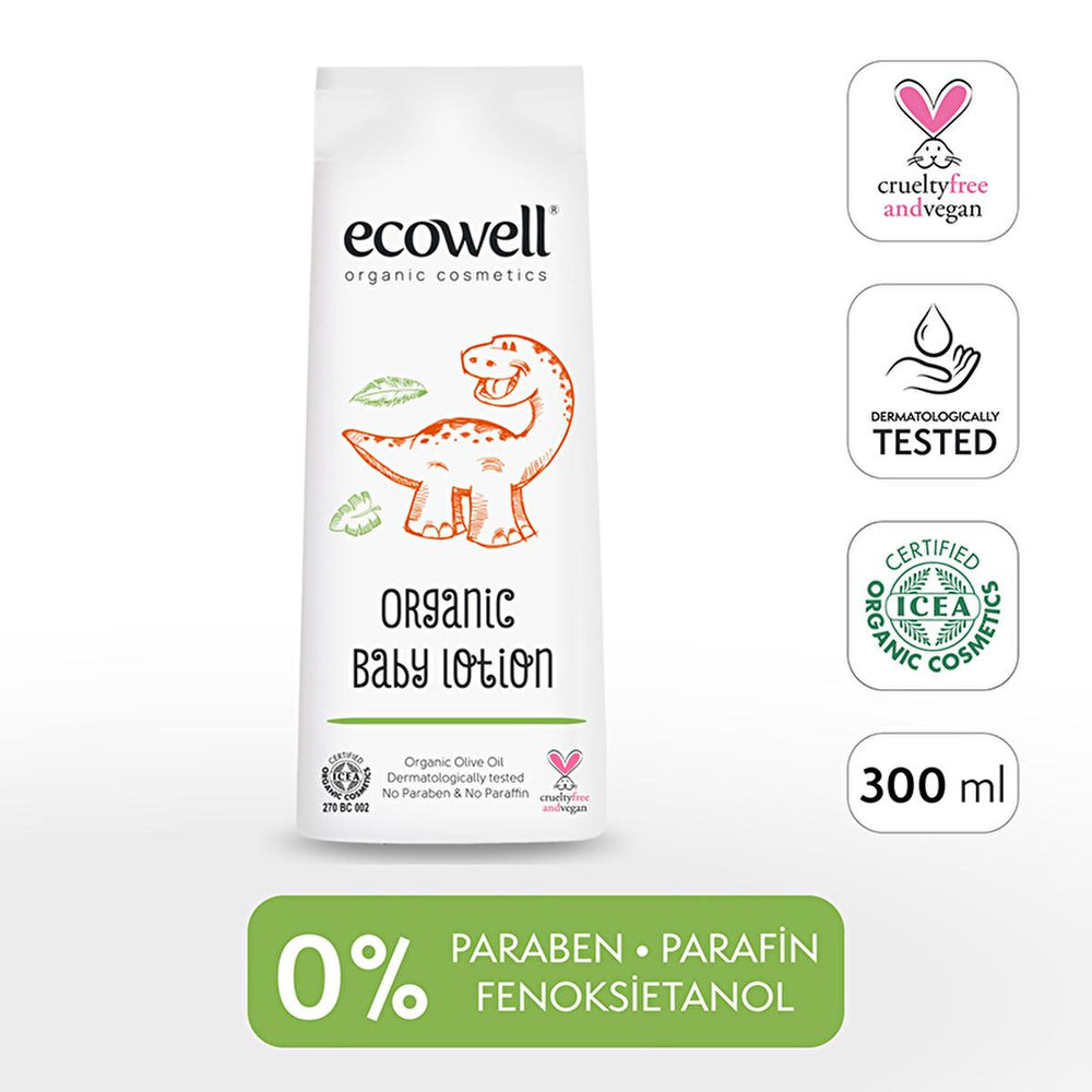 Ecowell Organic Baby Lotion - Natural Moisturizer for Sensitive Skin, Vegan & Cruelty-Free Certified, 10.14 fl oz - view 3