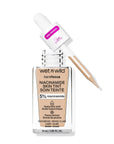 Wet n Wild Niacinamide Skin Tint Foundation: Fair Beige, Lightweight Coverage, Improves Skin Texture, Natural Satin Finish Wet n Wild Niacinamide Skin Tint: Natural Coverage, Healthy Skin Niacinamide skin tint, Hyaluronic acid foundation, Light coverage foundation, Skin tint for redness, Wet n Wild foundation, Satin finish foundation, Makeup with skincare benefits, Affordable skin tint, Best skin tint for natural look, Fair beige skin tint, skin tint, foundation, niacinamide, hyaluronic acid, peony extract,