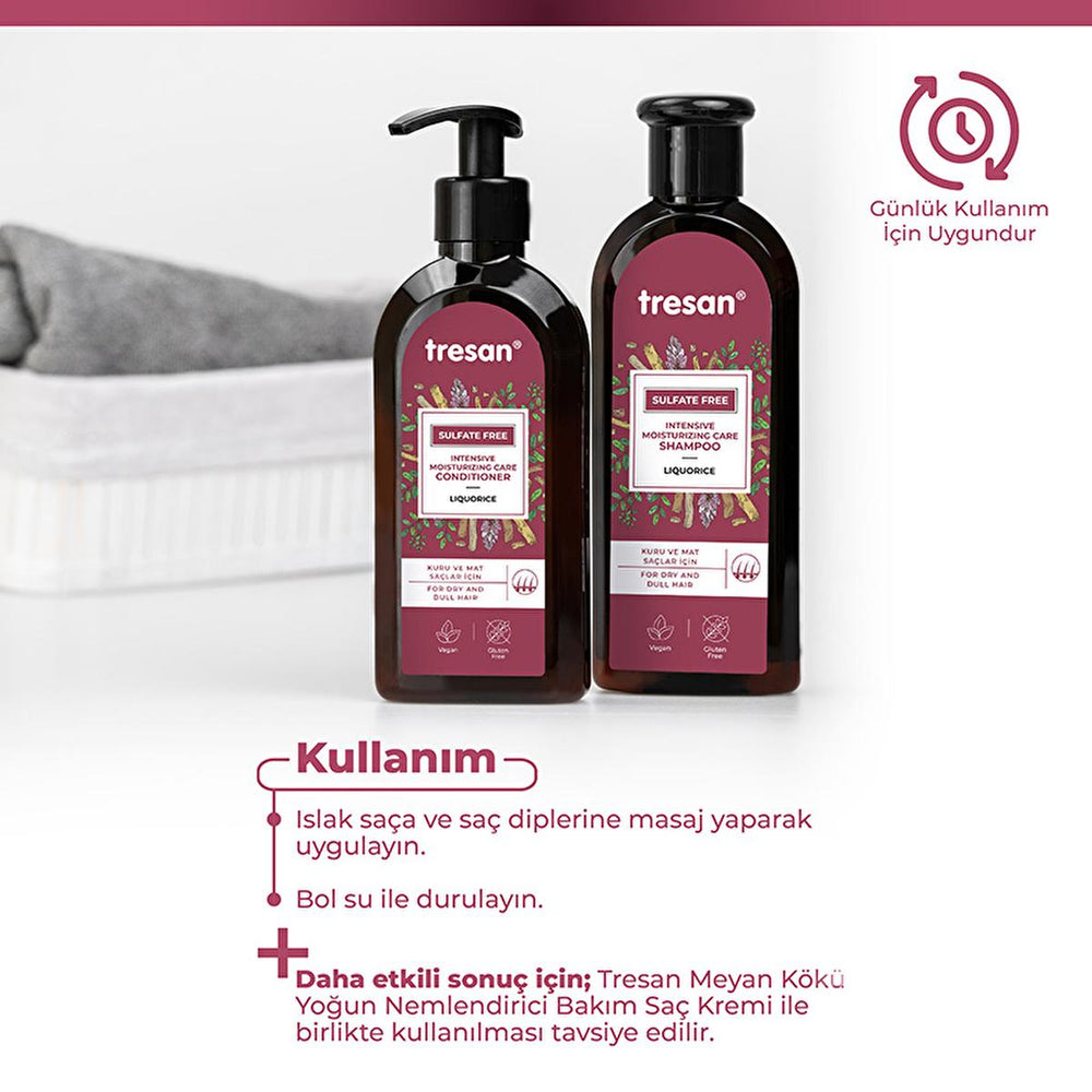 Tresan Sulfate-Free Shampoo with Licorice Root Extract - Moisturizing, Gentle, Natural Hair Care - 10.14 fl oz - Shampoo