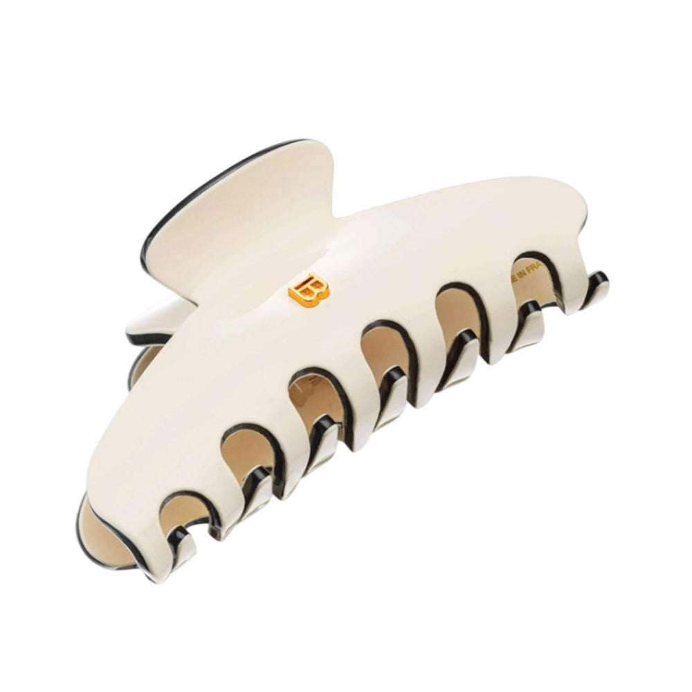 Balmain Cellulose Acetate Pince à Cheveux Large Hair Clip White & Black