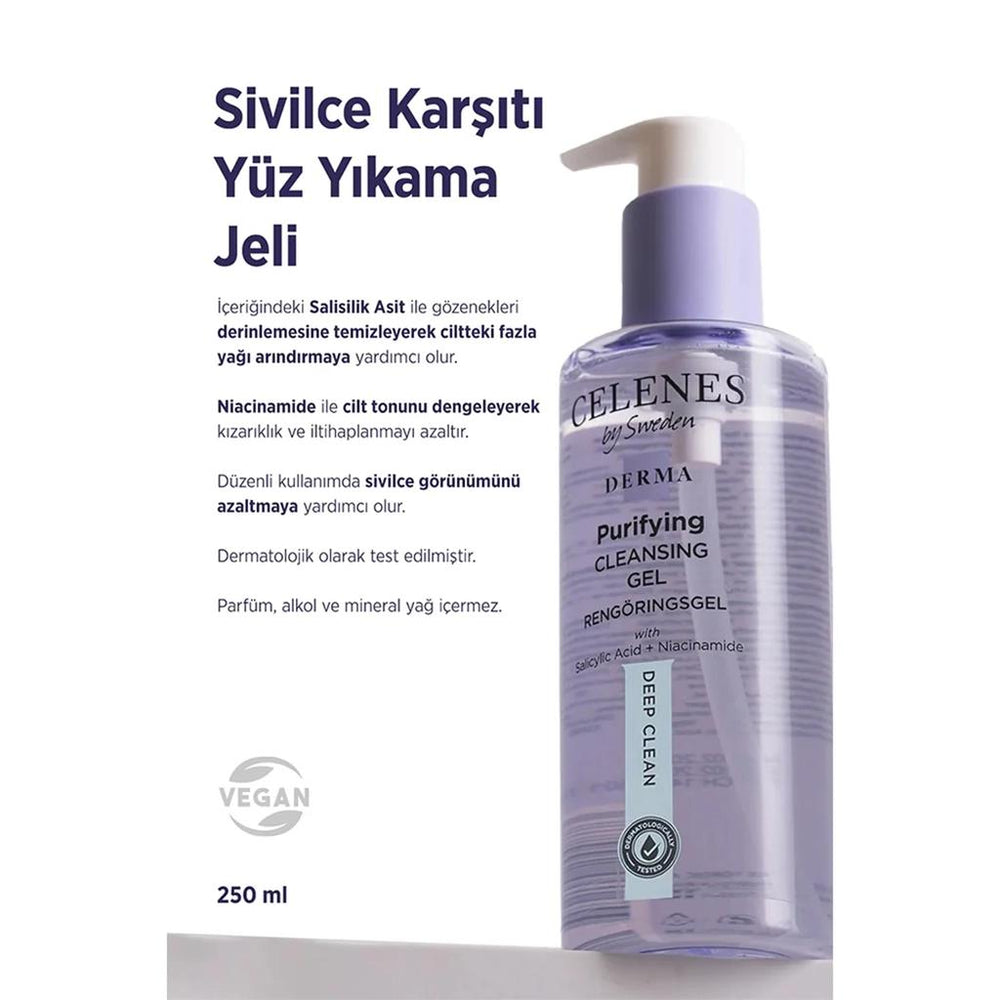 Celenes Derma Face Yıkama Gel Acne Anti- 250 ml