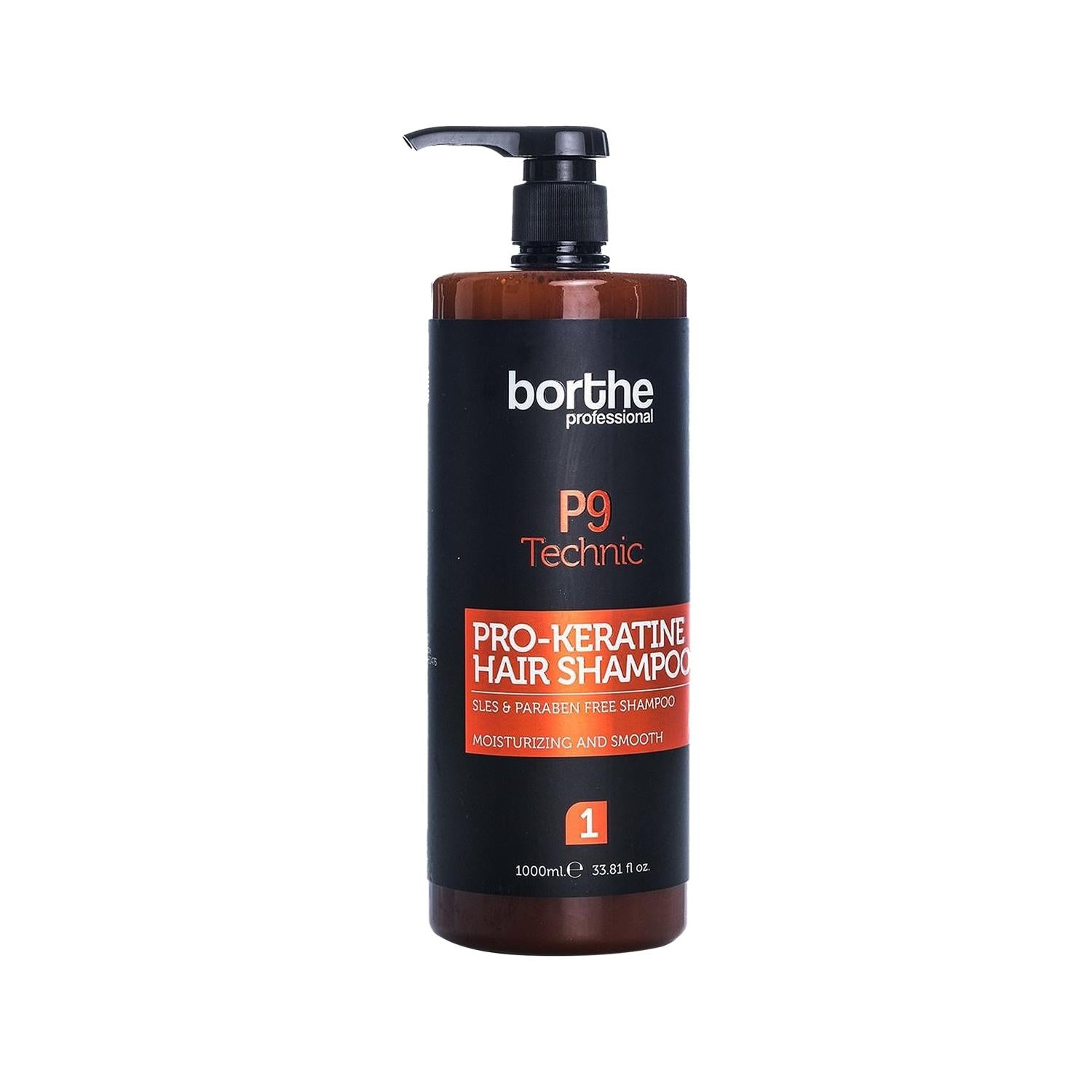 Borthe Professional P9 Technic Pro-Keratin Hair Shampoo No:1 1000 ml - Nourishing, Strengthening, and Long-Lasting Hair Care Borthe Pro-Keratin Shampoo - Nourishing Hair Care Pro-Keratin Hair Shampoo, Professional Hair Care, Large Volume Shampoo, Borthe Professional P9 Technic, Keratin-based Hair Nourishment, Hair Care, Professional Hair Products, Nourishing Shampoo, Strengthening Hair, Long-Lasting Hair Care, Hair Shampoo, Professional Grade Shampoo