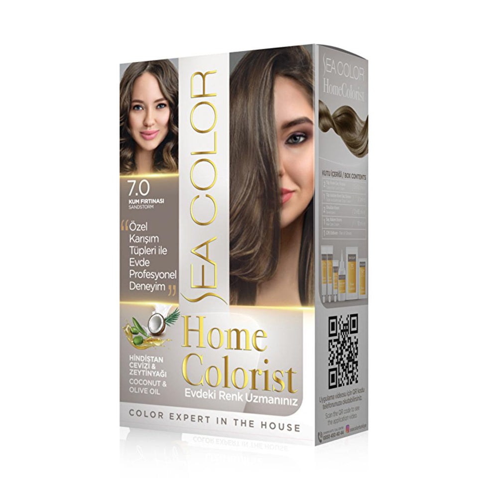 Sea Color Home Colorist Hair Dye Kit - At-Home Hair Coloring Solution with Assistant Dye for Vibrant Color & Gray - Hair Dye