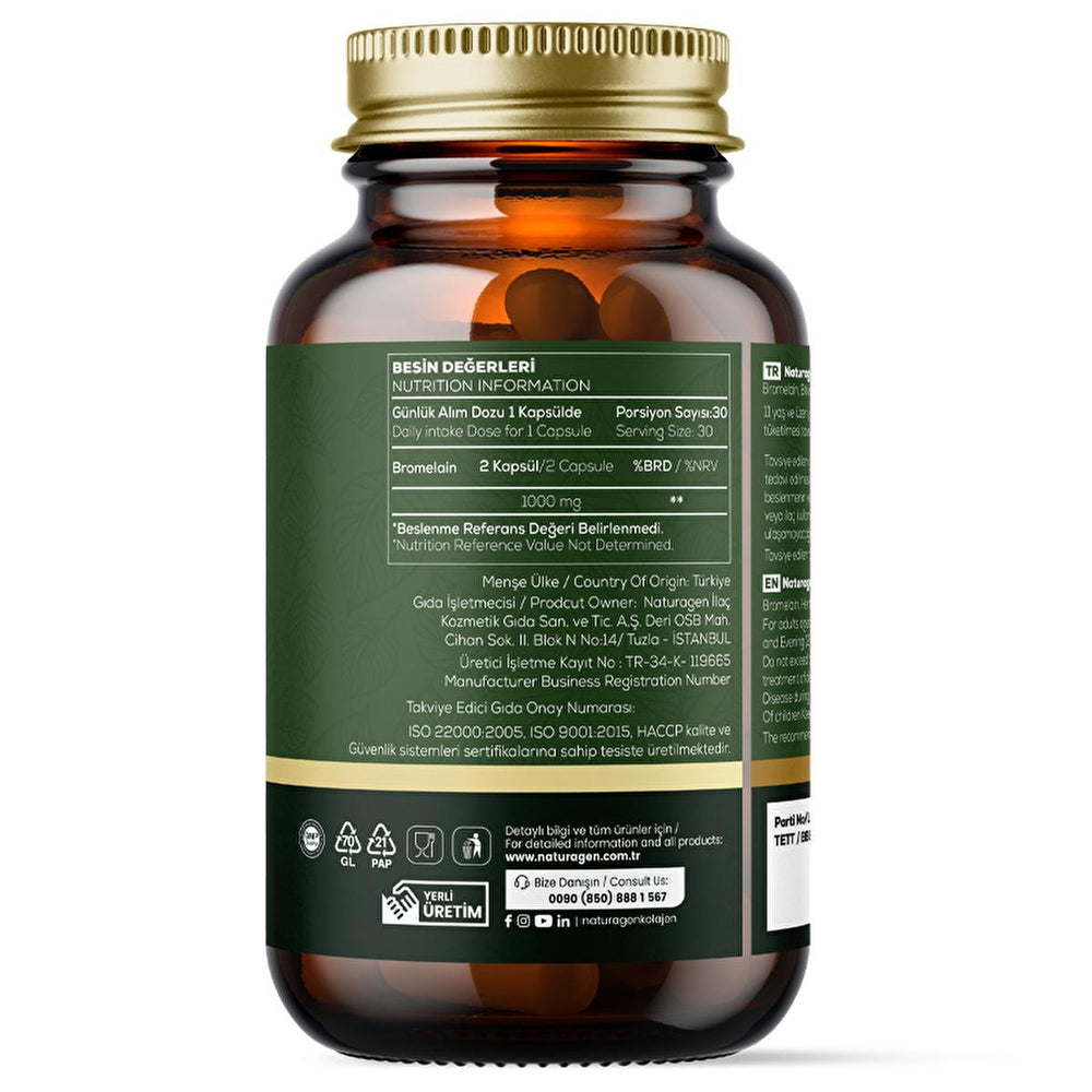 Naturagen Bromelain 1000mg - 2400 GDU, Natural Decongestant & Vegan Digestive Enzymes, Nasal Congestion & Gut Health Support, 60 Capsules Naturagen Bromelain 1000mg: Natural Decongestant & Gut Health Bromelain supplement, Natural decongestant, Digestive enzymes, Vegan bromelain, Bromelain 1000mg, Prebiotic supplement, Nasal congestion relief, Hindiba root supplement, Gut health supplement, Plant-based enzymes, Bromelain, decongestant, digestive aid, vegan supplement, prebiotic, gut health, nasal support, si