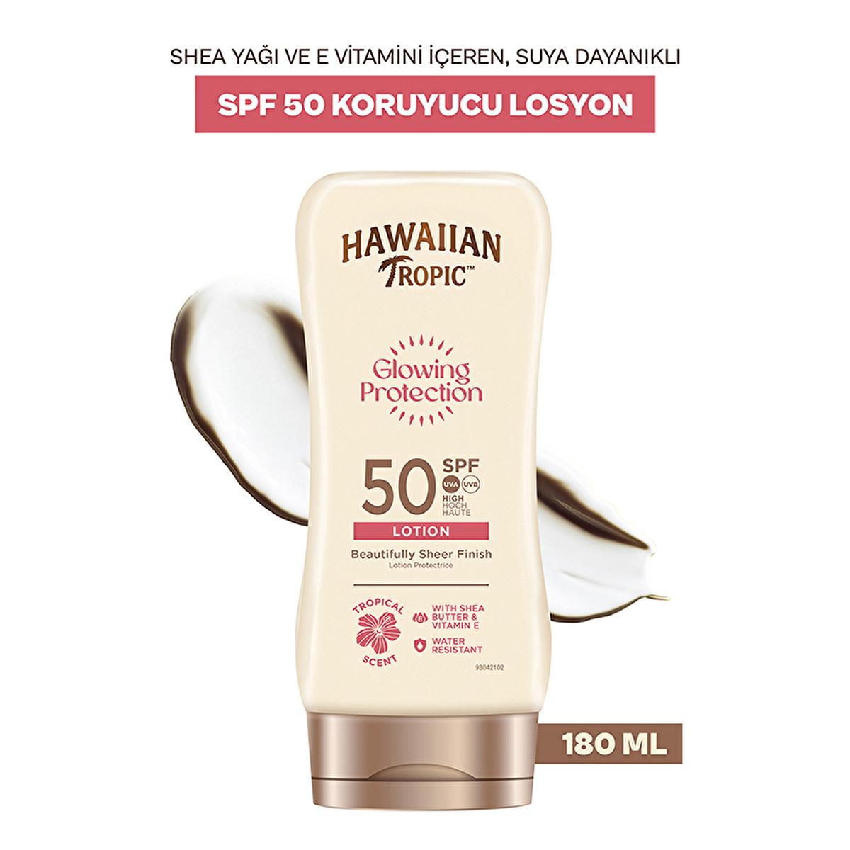 Hawaiian Tropic Glowing Protection SPF 50 Sunscreen Lotion - UVA/UVB, Vegan &amp; Cruelty-Free, Moisturizing - 6.09 fl oz Hawaiian Tropic SPF 50 Sunscreen - Vegan UVA/UVB Protection sunscreen lotion, SPF 50 sunscreen, Hawaiian Tropic sunscreen, vegan sunscreen, cruelty-free sunscreen, UVA UVB protection, water resistant sunscreen, sun protection lotion, sunscreen with shea butter, glowing skin sunscreen, sun protection, moisturizing sunscreen, vegan, cruelty-free, sun damage prevention, anti-aging, skincare, be