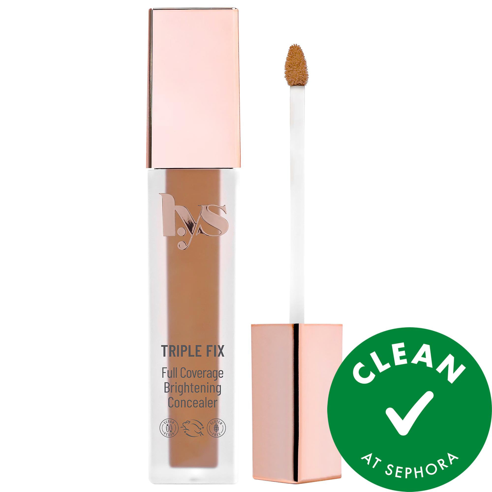 Triple Fix Brightening Concealer - Vegan, Full Coverage, Natural Finish by Triple Fix Triple Fix Brightening Concealer - Vegan & Cruelty-Free vegan concealer, full coverage concealer, natural finish concealer, brightening concealer, cruelty-free concealer, vegan makeup, cruelty-free makeup, natural finish makeup, full coverage makeup, concealer for dark circles, concealer for blemishes, skincare-infused makeup, Ashwagandha benefits, Turmeric benefits, Hyaluronic Acid benefits, liquid concealer, gluten-free 