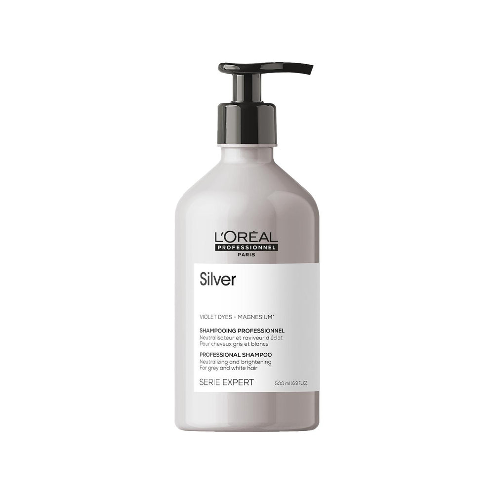 Loreal Professionnel Paris Serie Expert Silver Purple Shampoo for Blonde, Gray, and White Hair - 500ml - Shampoo