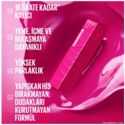 Maybelline Super Stay Vinyl Ink Liquid Lipstick - Long Lasting Lip Color with Vinyl Ink Finish, Rouge Shade 145 - view 6