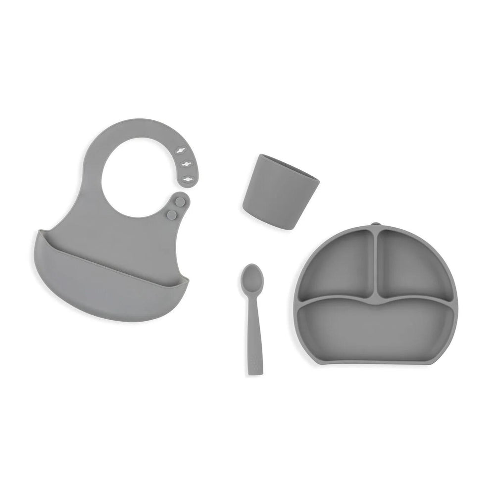 Babyjem Silicone Feeding Set in Grey 3-Piece