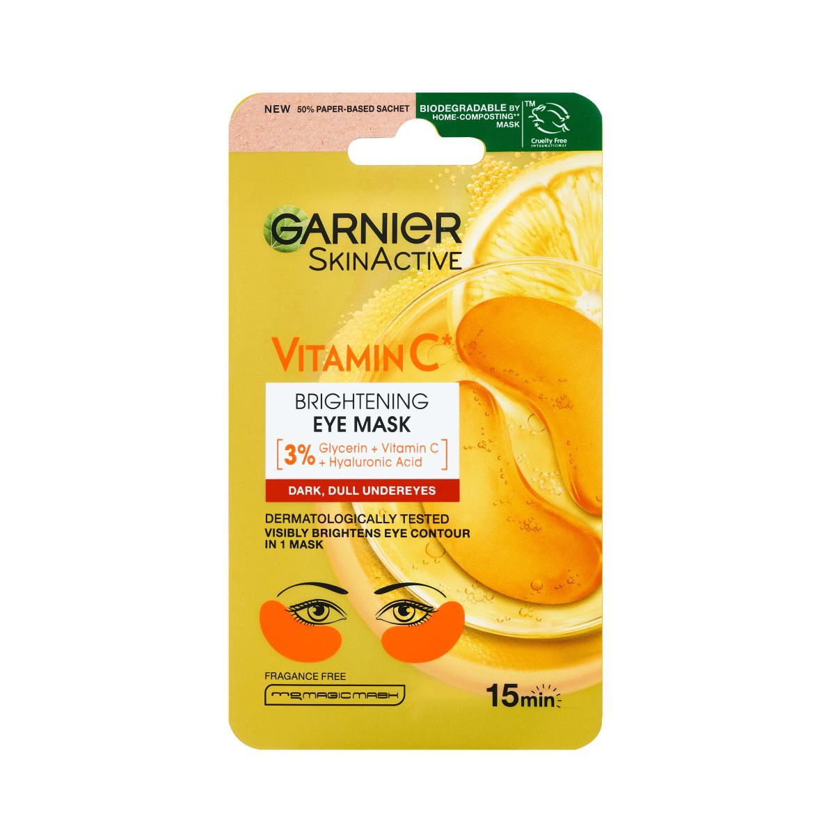 Garnier Brightening Eye Mask with Vitamin C & Hyaluronic Acid - Hypoallergenic Skincare for Dark Circles & Puffiness - image 4