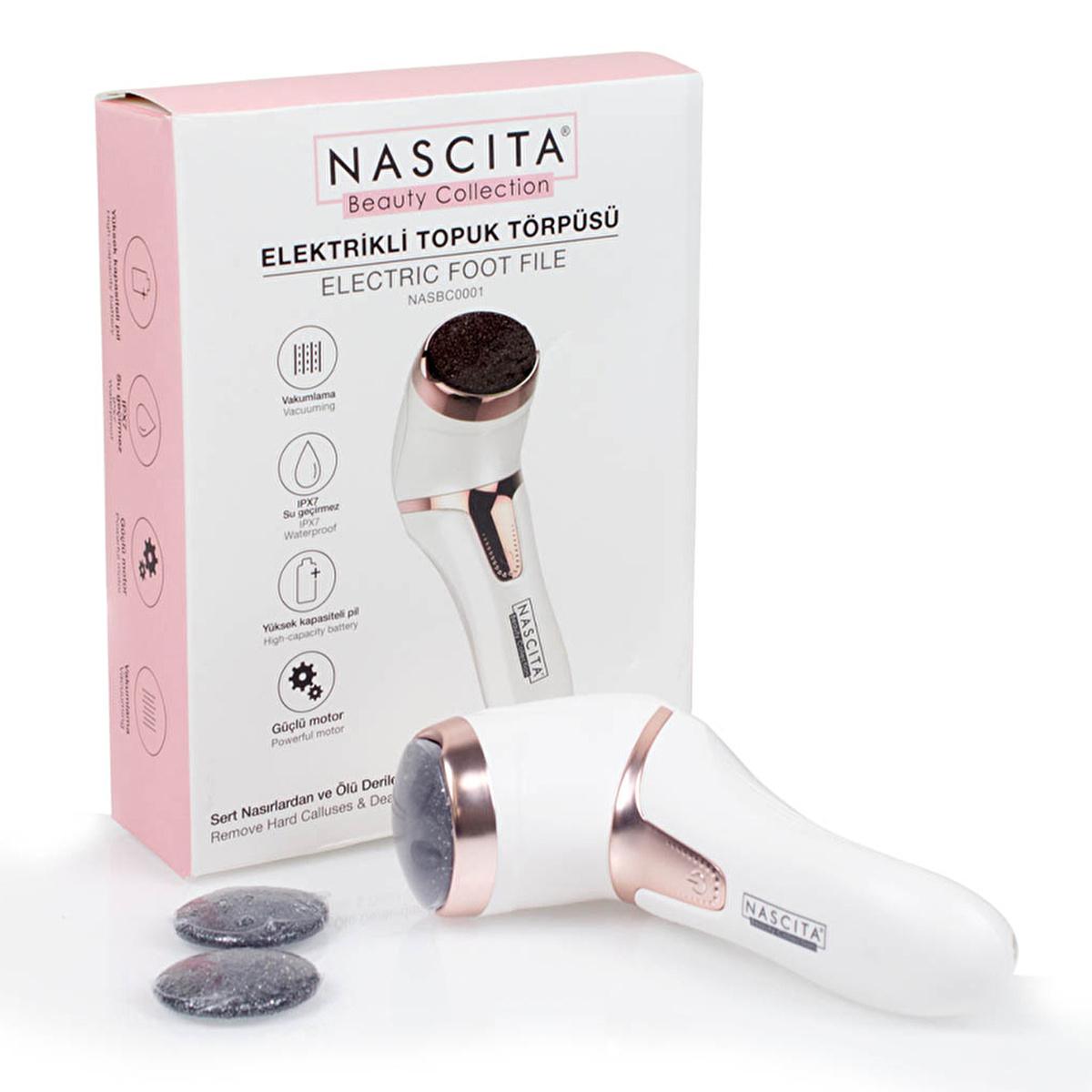 Nascita Electric Foot File - Cordless Portable Foot Care for Smooth Heels & Callus Removal Nascita Electric Foot File - Smooth Feet at Home electric foot file, portable foot care, cordless foot grinder, rechargeable foot care device, quartz crystal foot file, foot care, callus removal, smooth heels, travel foot care, home foot care, ergonomic handle, dual speed, USB rechargeable