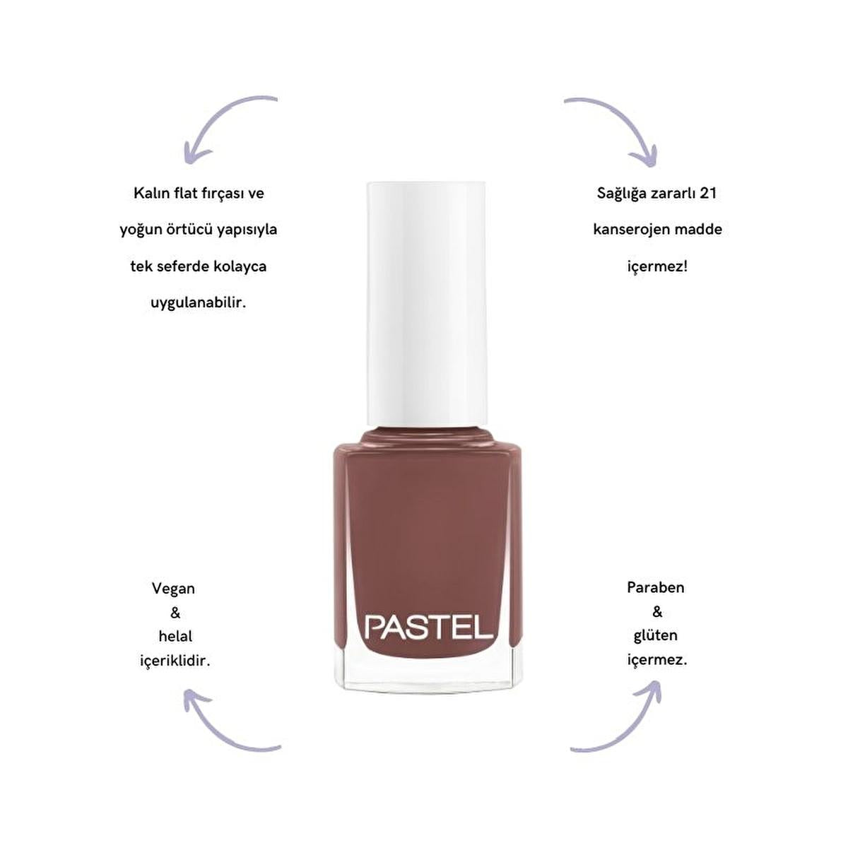 pastel nail polish 370 in glossy finish, pastel nail polish 370 brush applicator, pastel nail polish 370 bottle with colorful backdrop Pastel Nail Polish 370 - Stunning Colors | 13 ml Pastel Nail Polish 370 | High-Quality Vegan Formula nail-polish, vegan-beauty, pastel-nail-polish, cruelty-free, gluten-free, non-toxic, vegan-nail-polish, beauty-enthusiasts, cosmetics, ai-generated