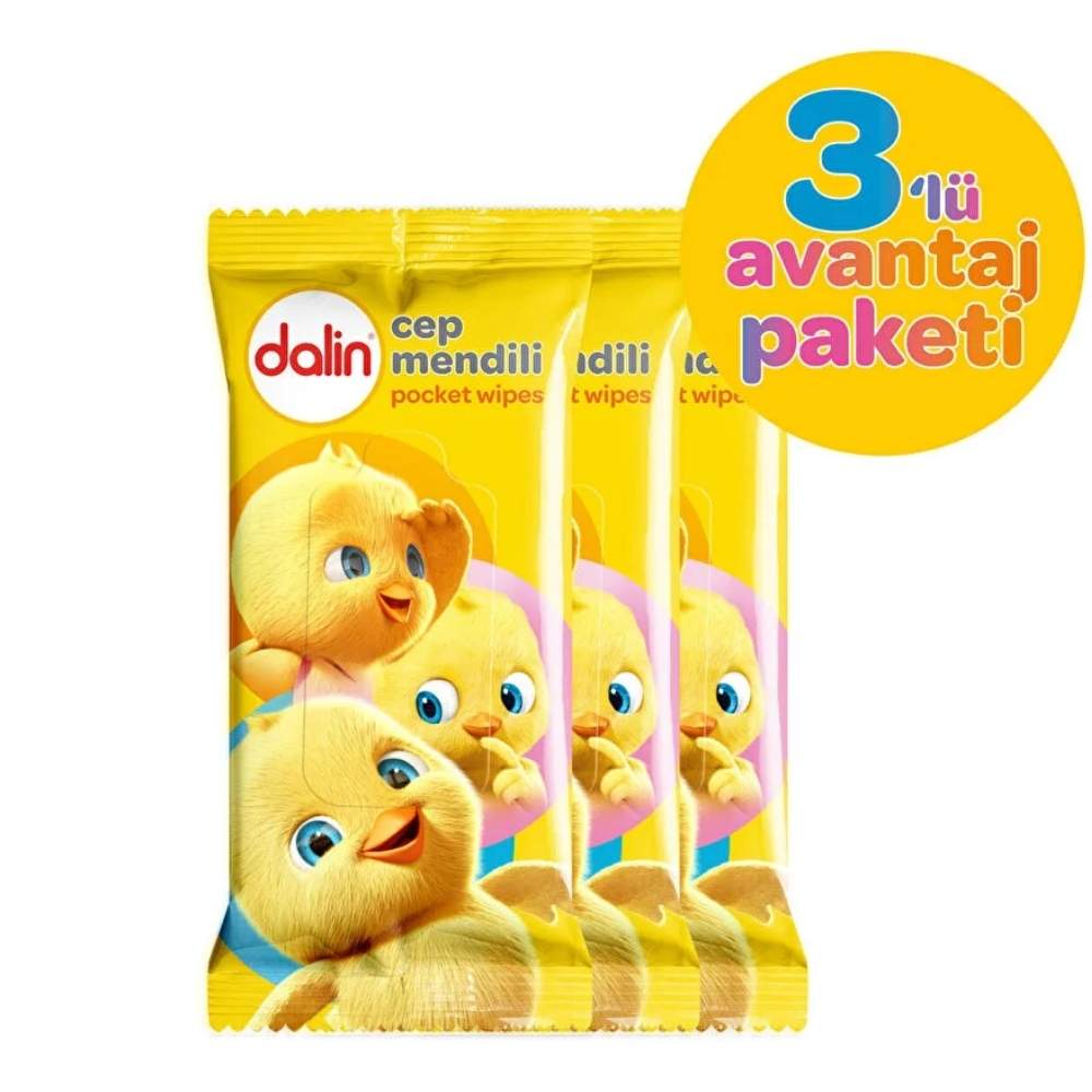 Dalin Classic Pocket Wet Wipes Gentle Cleansing 3-Pack