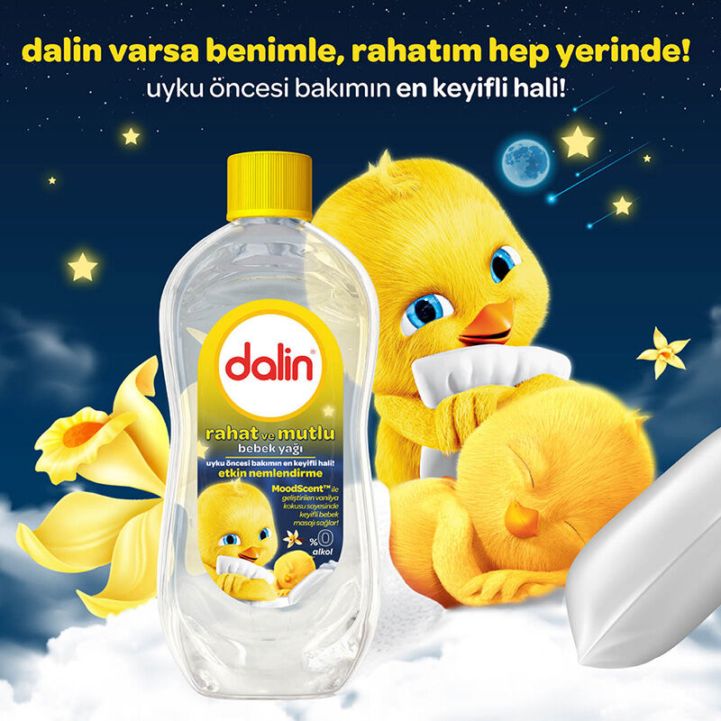 Dalin Relaxing Baby Oil with Soothing Vanilla 200 ml