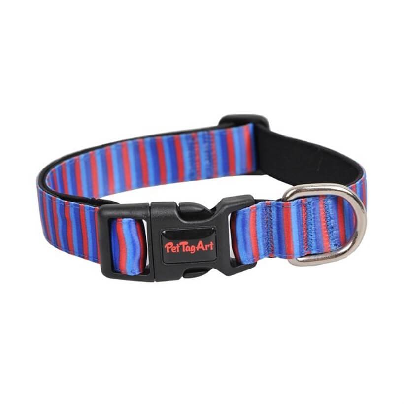 Dalis Striped Dog Collar Soft Neoprene Large 40-65 cm