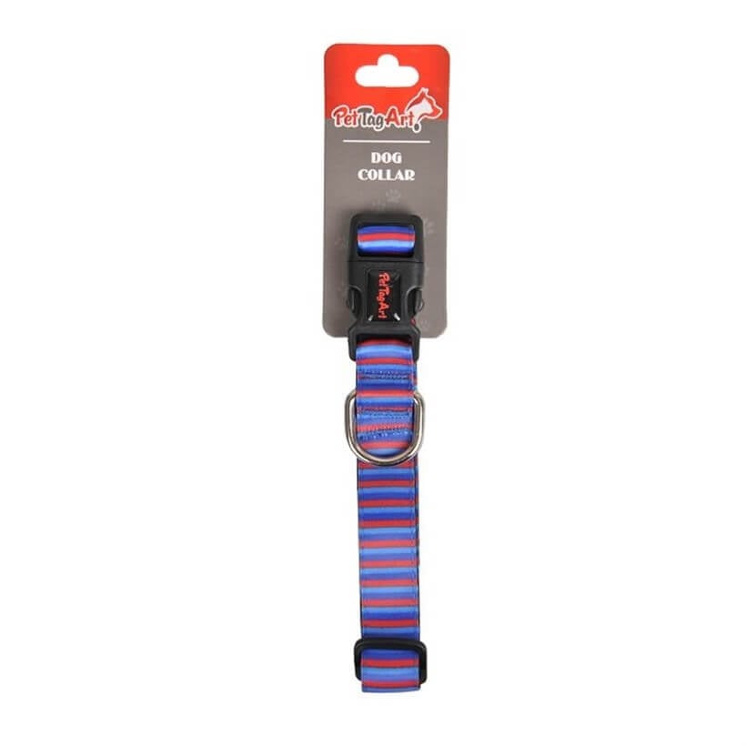 Dalis Striped Dog Collar with Neoprene Padding Medium 30-45 cm