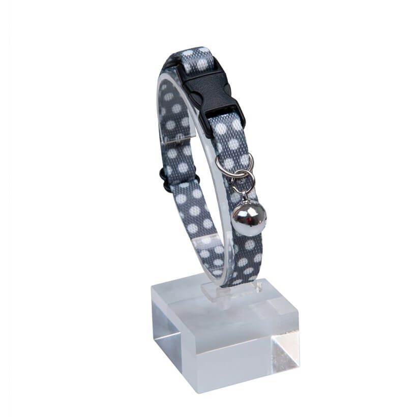 Dalis Patterned Cat Collar with Safety Buckle Gray 22-30 cm