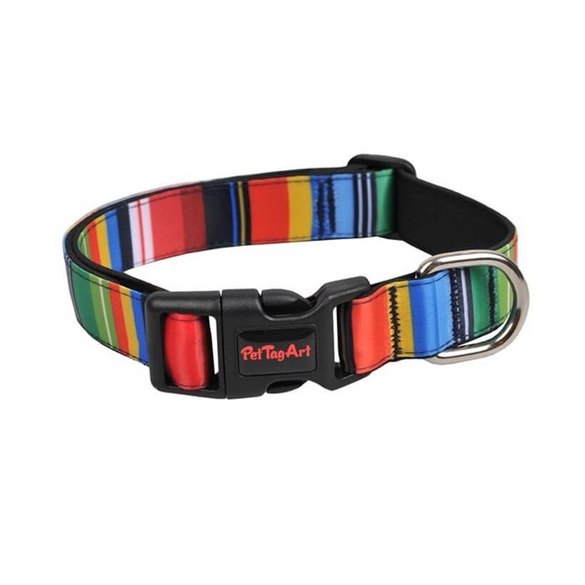 Dalis Rainbow Pattern Dog Collar Comfort Neoprene Medium 30-45cm