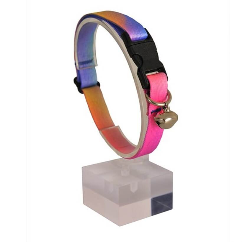 Dalis Rainbow Pattern Soft Texture Cat Collar with Safety Buckle