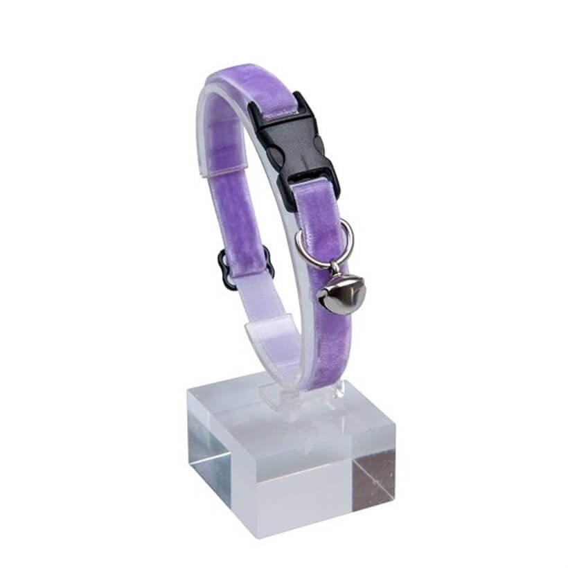 Dalis Velvet Bell Cat Collar Safety Breakaway Lilac 22-30 cm