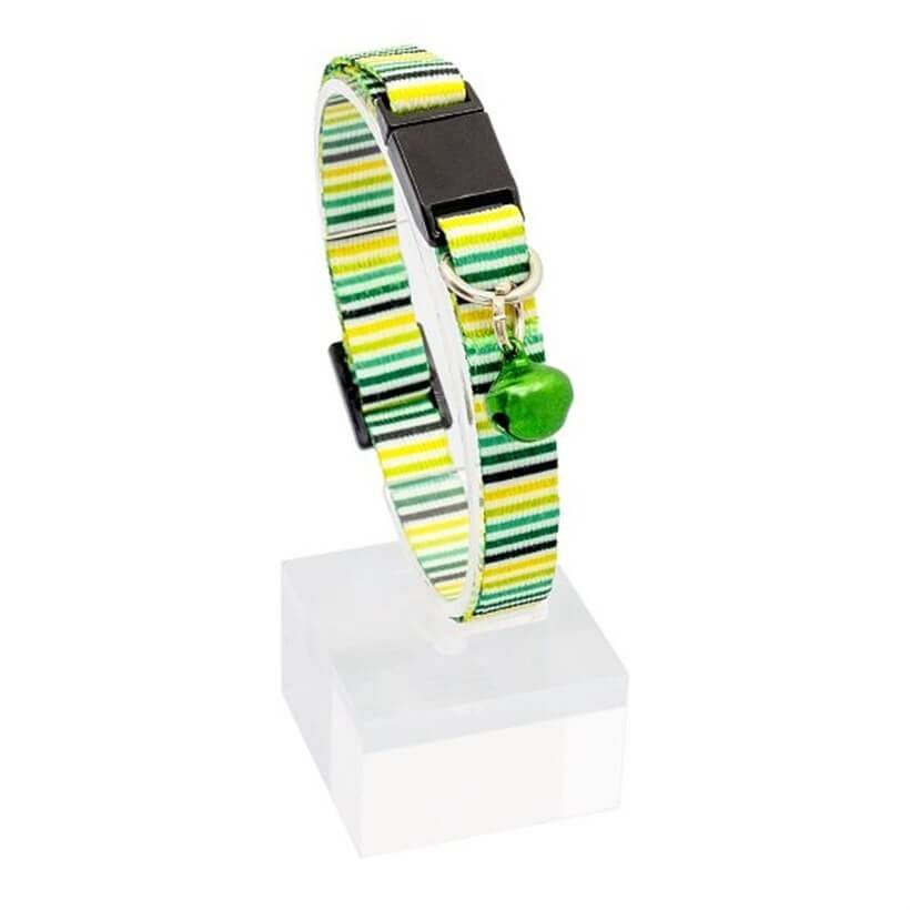 Dalis Yellow & Green Safety Breakaway Cat Collar 20-30cm