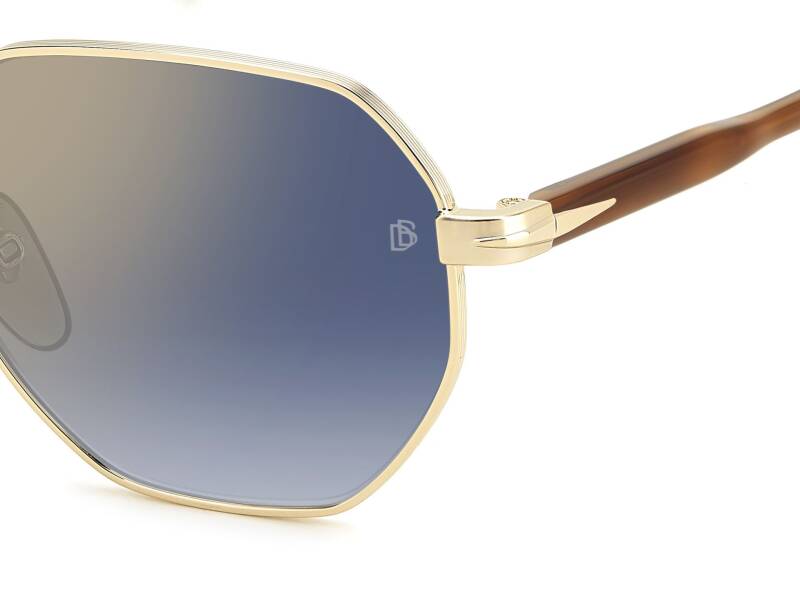 David Beckham DB 1162/F/S Blue Shaded Gold Mirror Sunglasses