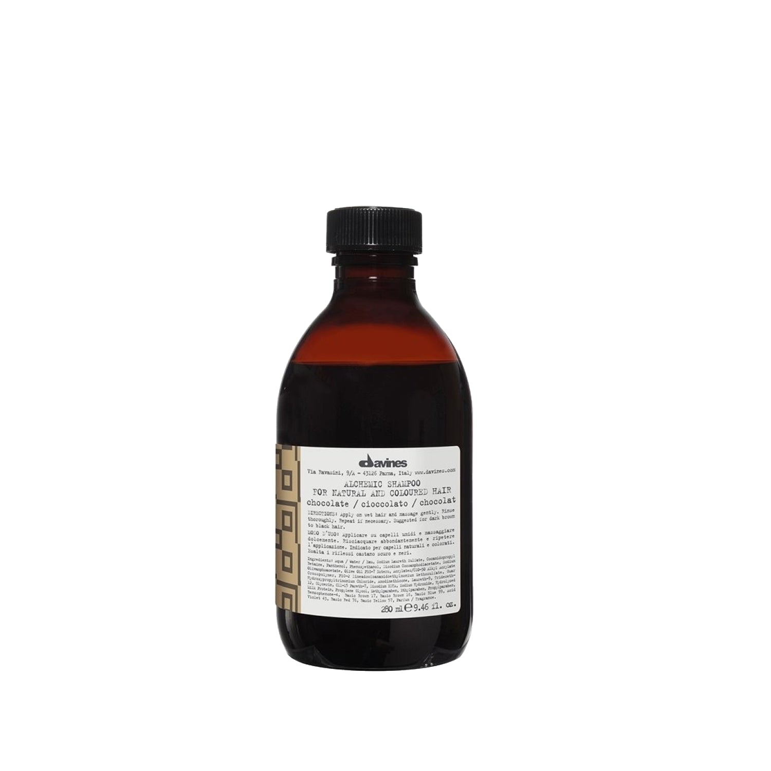 Davines Alchemic Chocolate Shampoo 280ml - Color Enhancer | Natural - Image #1