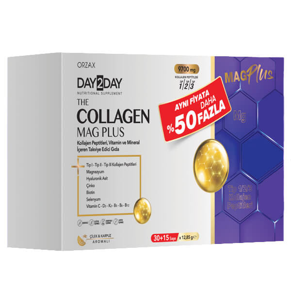 Day2Day Collagen Mag Plus Strawberry & Watermelon 45 Sachets