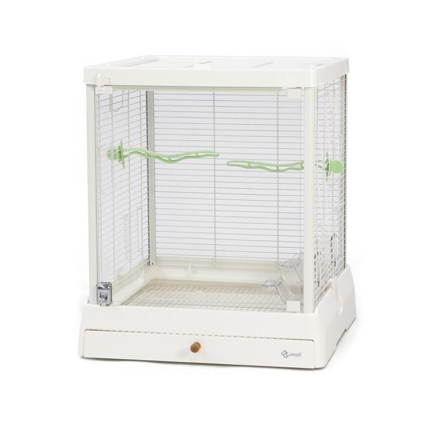 Dayang Stainless Steel Glass Bird Cage White 50x49x57 cm