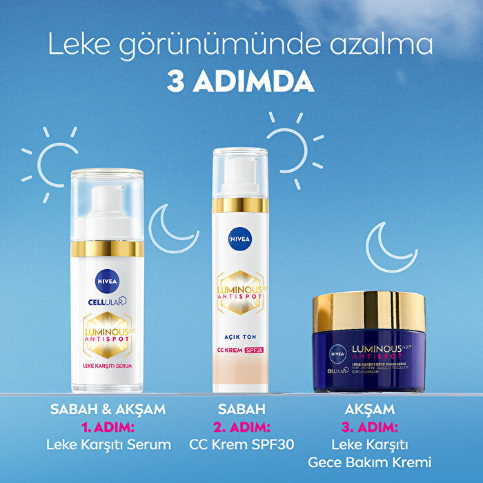 NIVEA Luminous630 Dark Spot Control CC Cream 40ml - Light Tone | SPF30