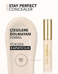 Flormar Stay Perfect Concealer 001 Fair - High Pigmentation | Liquid Formula - view 4